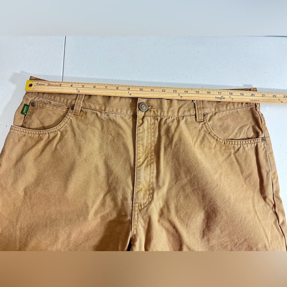 Cabelas Mens Shorts Size  42 Oak Brown Casual Flat Front Denim Outdoors - Picture 6 of 8